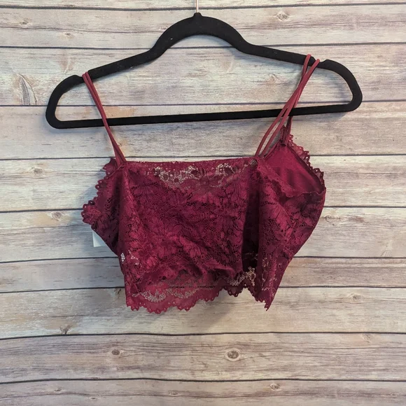 Lace Bralette in Burgundy Size L - Picture 4 of 4
